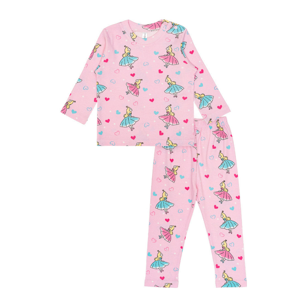 Cocohanee - Cinderelle Shoulder Button Long Pajamas - Piyama Bayi dan Anak dengan Kancing di Bahu