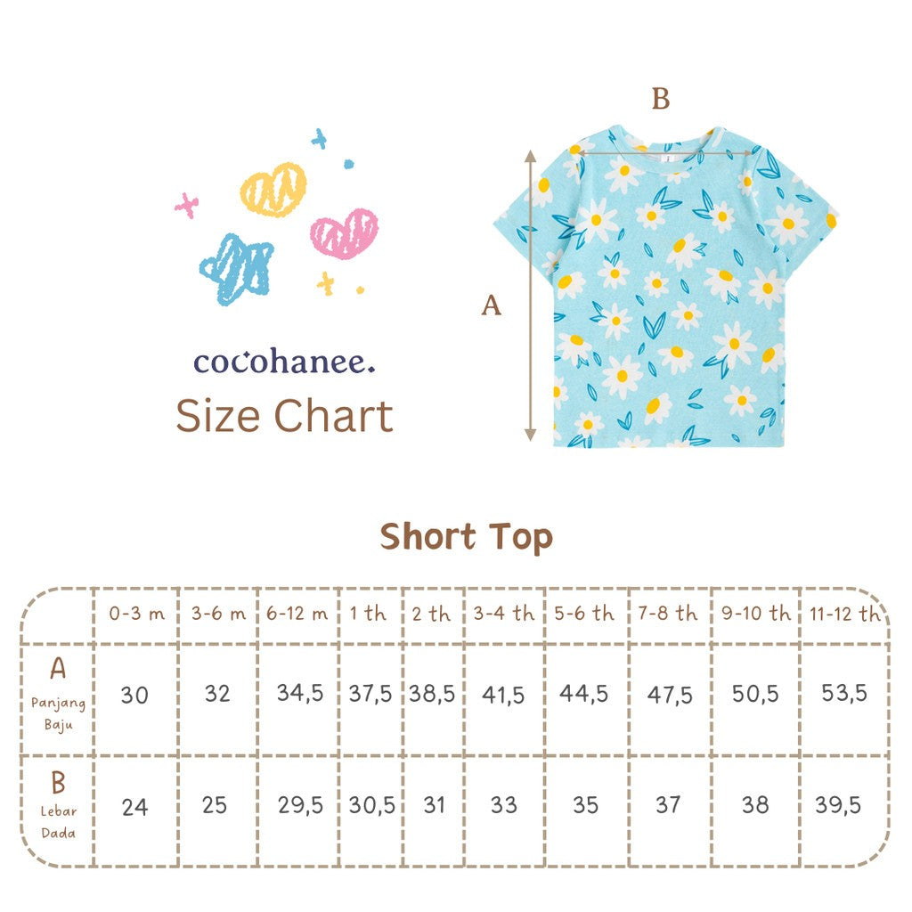 Cocohanee - Outer Space Short Top - Kaos Lengan Pendek Anak Motif