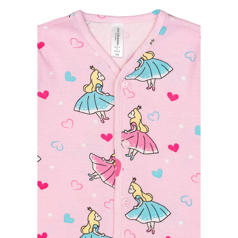 Cocohanee - Cinderelle Button Down Long Pajamas - Piyama Bayi dan Anak dengan Kancing Depan