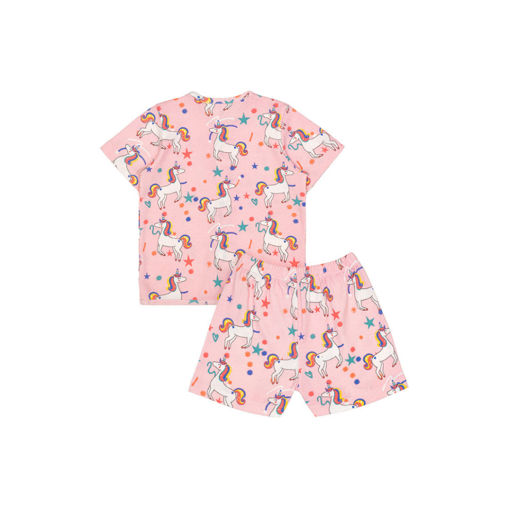 Cocohanee - Unicorn World Button Down Short Pajamas - Piyama Bayi dan Anak dengan Kancing Depan