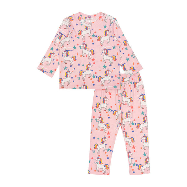 Cocohanee - Unicorn World Shoulder Button Long Pajamas - Piyama Bayi dan Anak dengan Kancing di Bahu