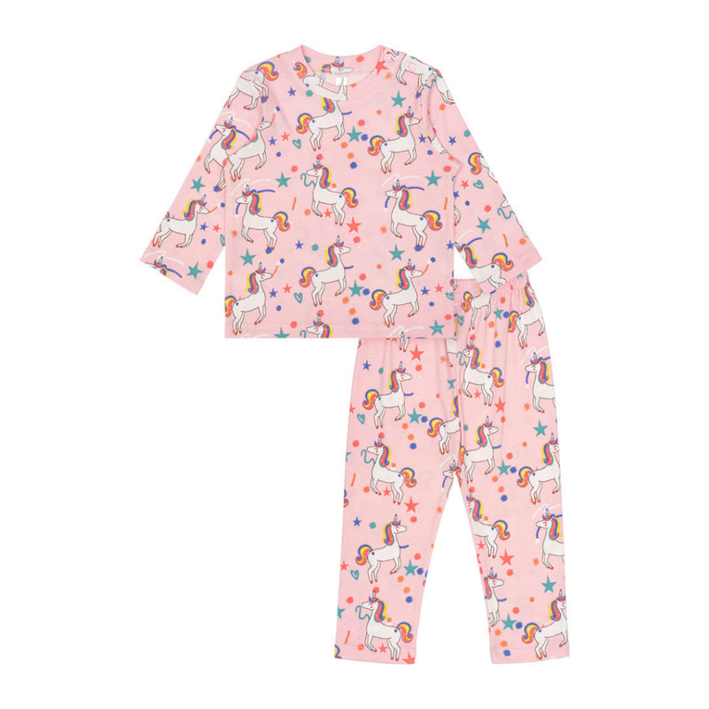 Cocohanee - Unicorn World Shoulder Button Long Pajamas - Piyama Bayi dan Anak dengan Kancing di Bahu