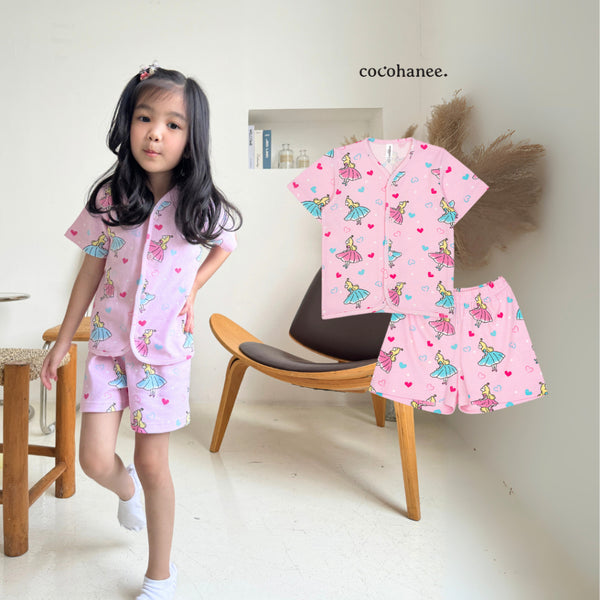 Cocohanee - Cinderelle Button Down Short Pajamas - Piyama Bayi dan Anak dengan Kancing Depan