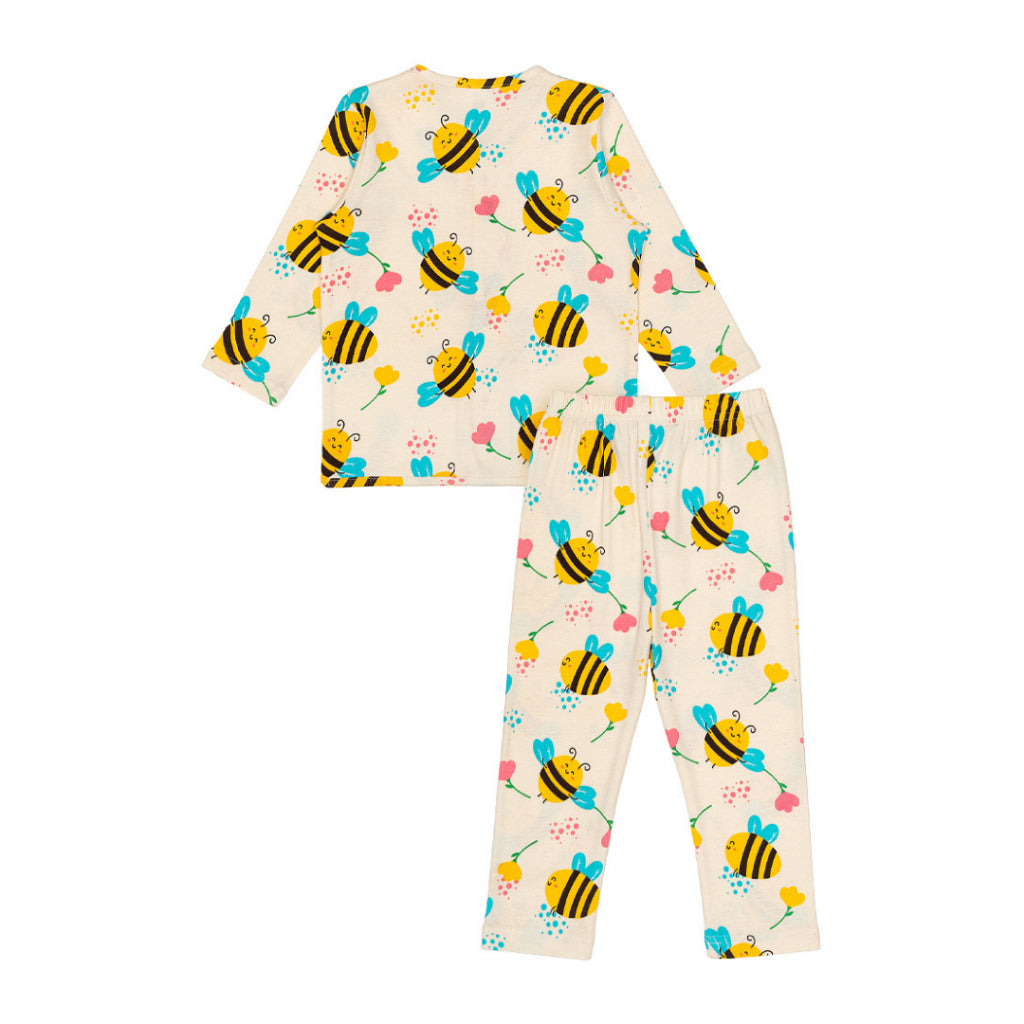 Cocohanee - Morning Bee Button Down Long Pajamas - Piyama Bayi dan Anak dengan Kancing Depan