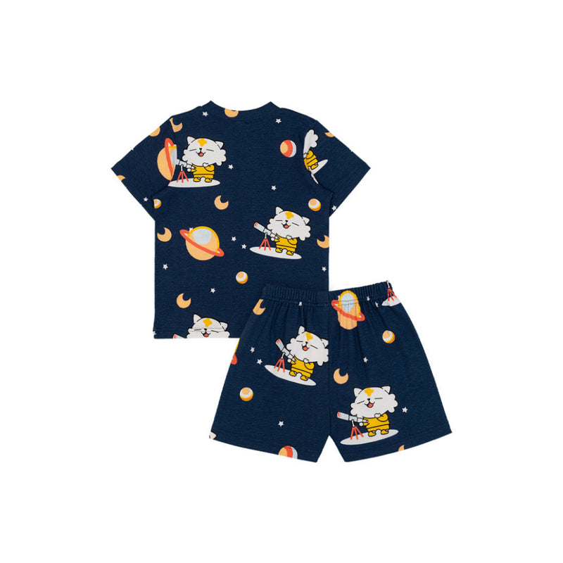 Cocohanee - Coco Moonlight Shoulder Button Short Pajamas - Piyama Bayi coco moonlight shoudan Anak dengan Kancing di Bahu