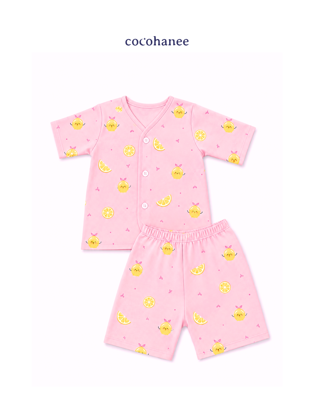 Cocohanee Local Market - Short Button Down Pajamas Lemonade