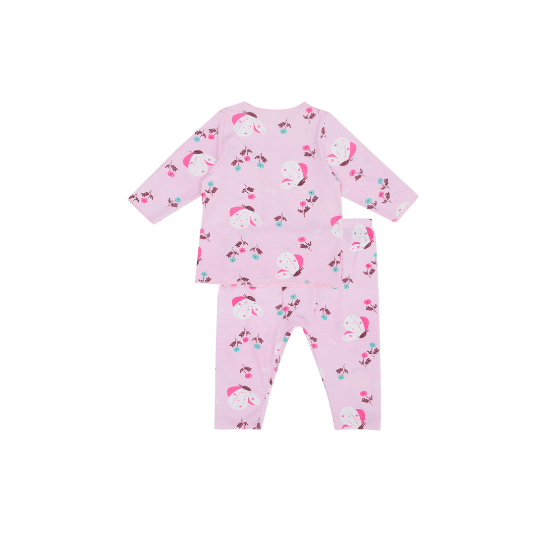 Cocohanee - Butterflies Baby Long Button Down Pajamas - Piyama Bayi dengan Kancing Depan