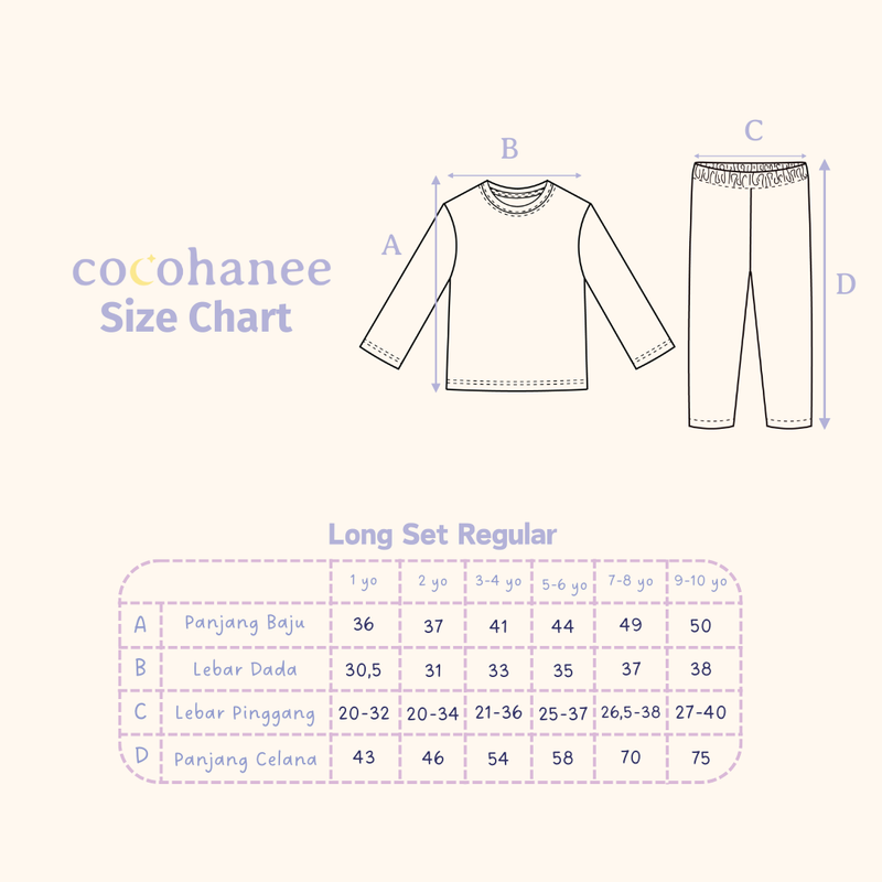 Cocohanee - Animal Train Long Pajamas - Piyama Tidur Anak
