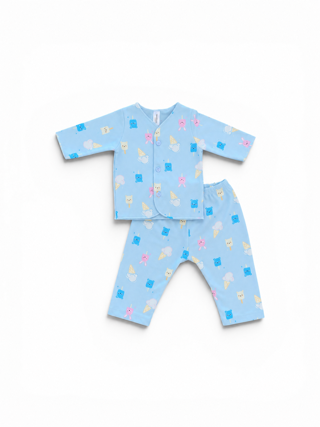 Popsicle - Baby Long Button Down Pajamas - Piyama Bayi Motif