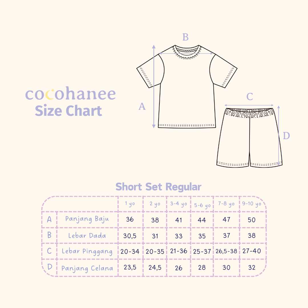 Cocohanee - Animal Train Short Pajamas - Piyama Tidur Anak