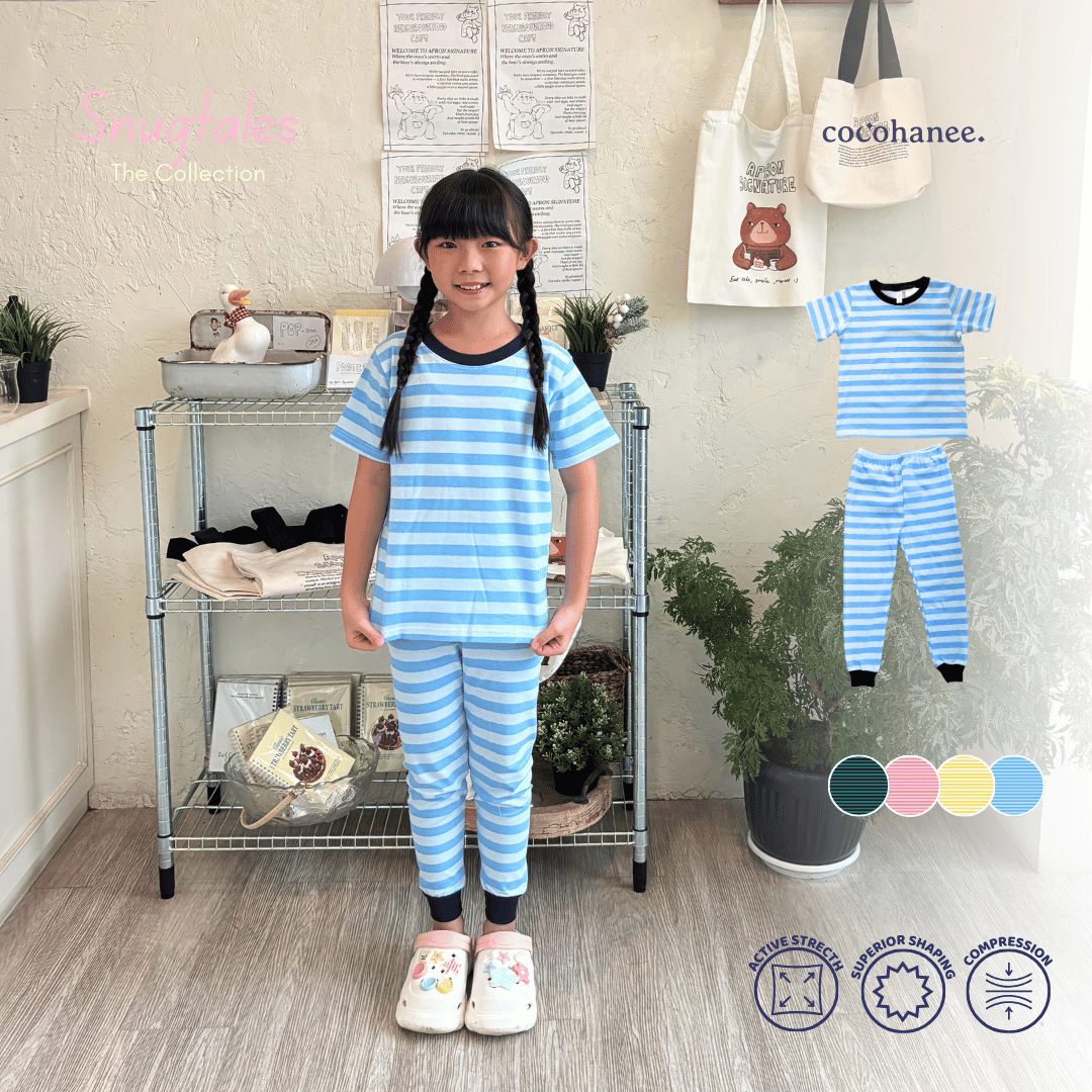 Stripe Cloud - Cozy Pajamas - Piyama Tidur Motif Salur Anak