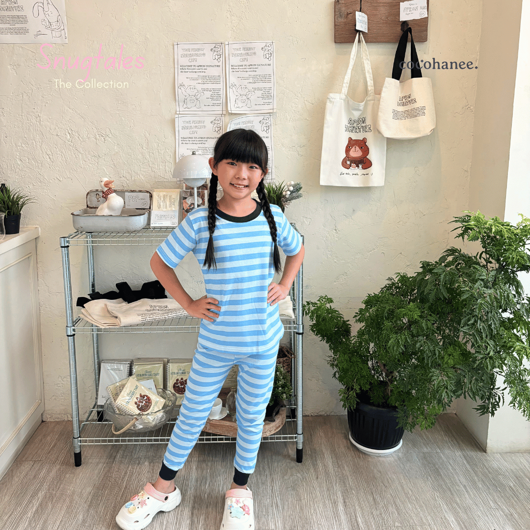 Stripe Cloud - Cozy Pajamas - Piyama Tidur Motif Salur Anak