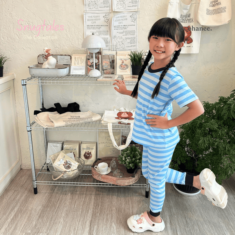 Stripe Cloud - Cozy Pajamas - Piyama Tidur Motif Salur Anak