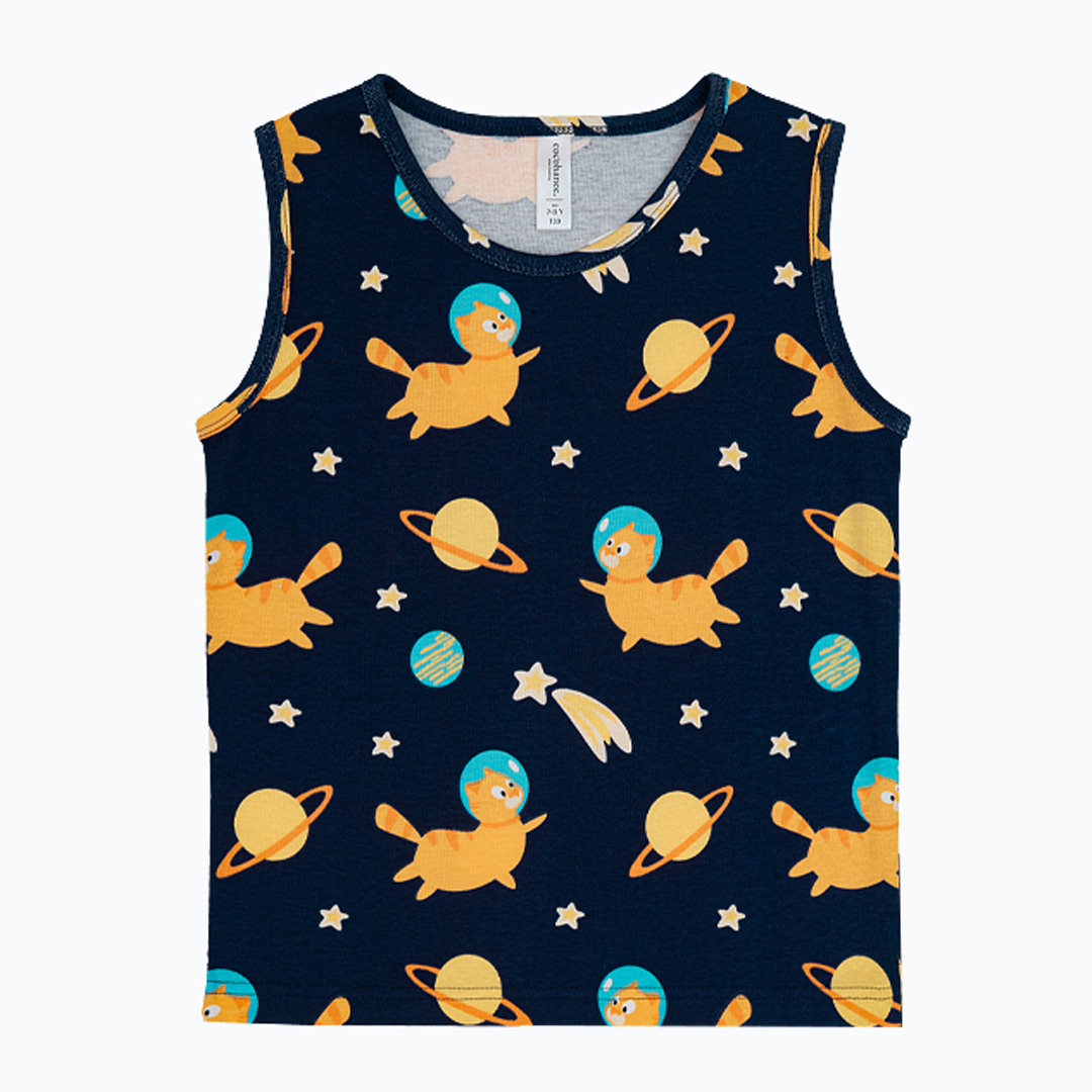 Cocohanee - Outer Space Sleeveless Top - Kaos Tanpa Lengan Anak Motif