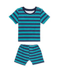 Stripe - Baby Short Shoulder Button Pajamas - Piyama Bayi Motif Salur dengan Kancing di Bahu