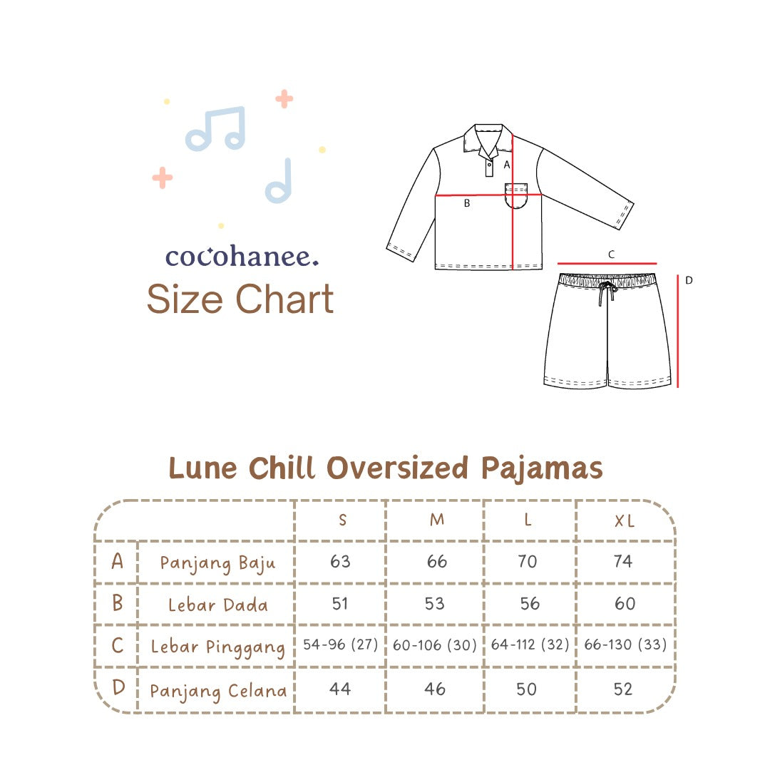 Cocohanee Classic Summer Vibe - Lune Oversize Chill Pajamas Coastal Play