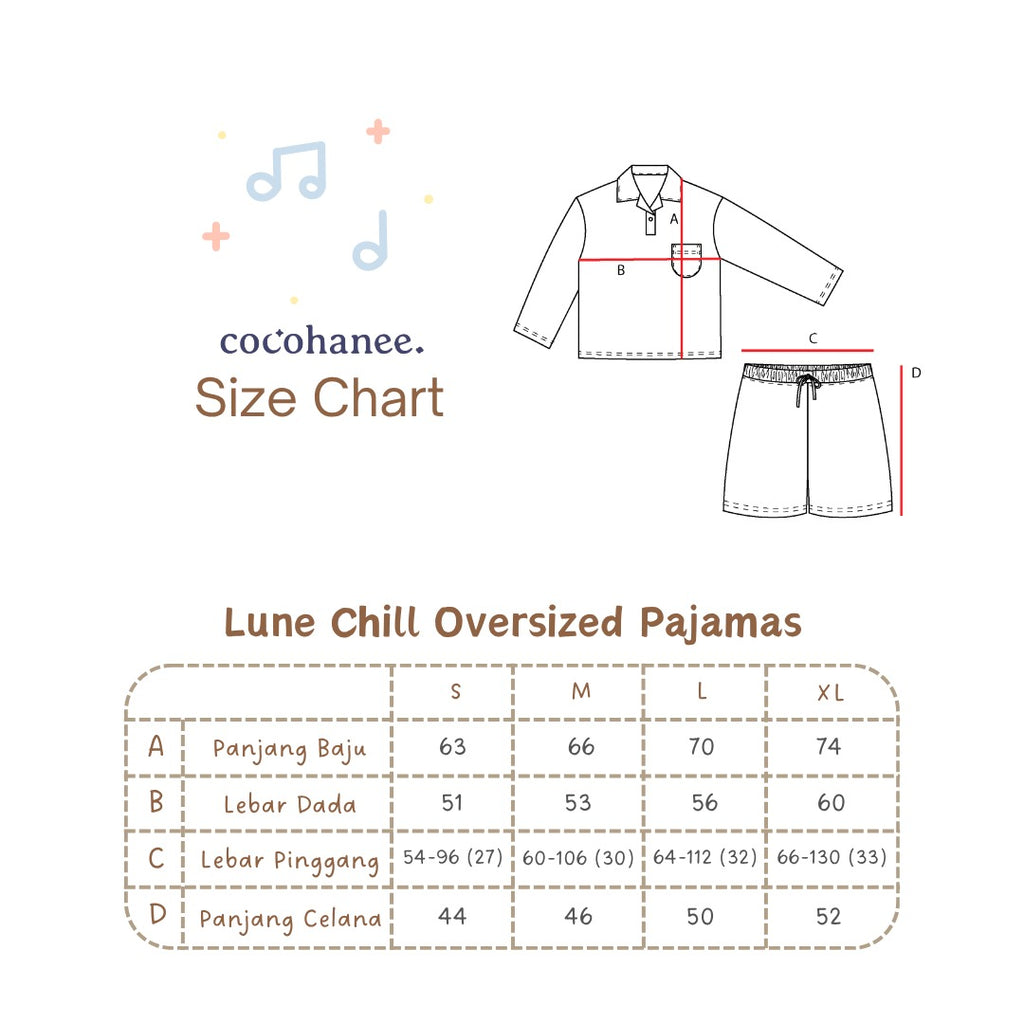 Cocohanee Classic Summer Vibe - Lune Oversize Chill Pajamas Candy