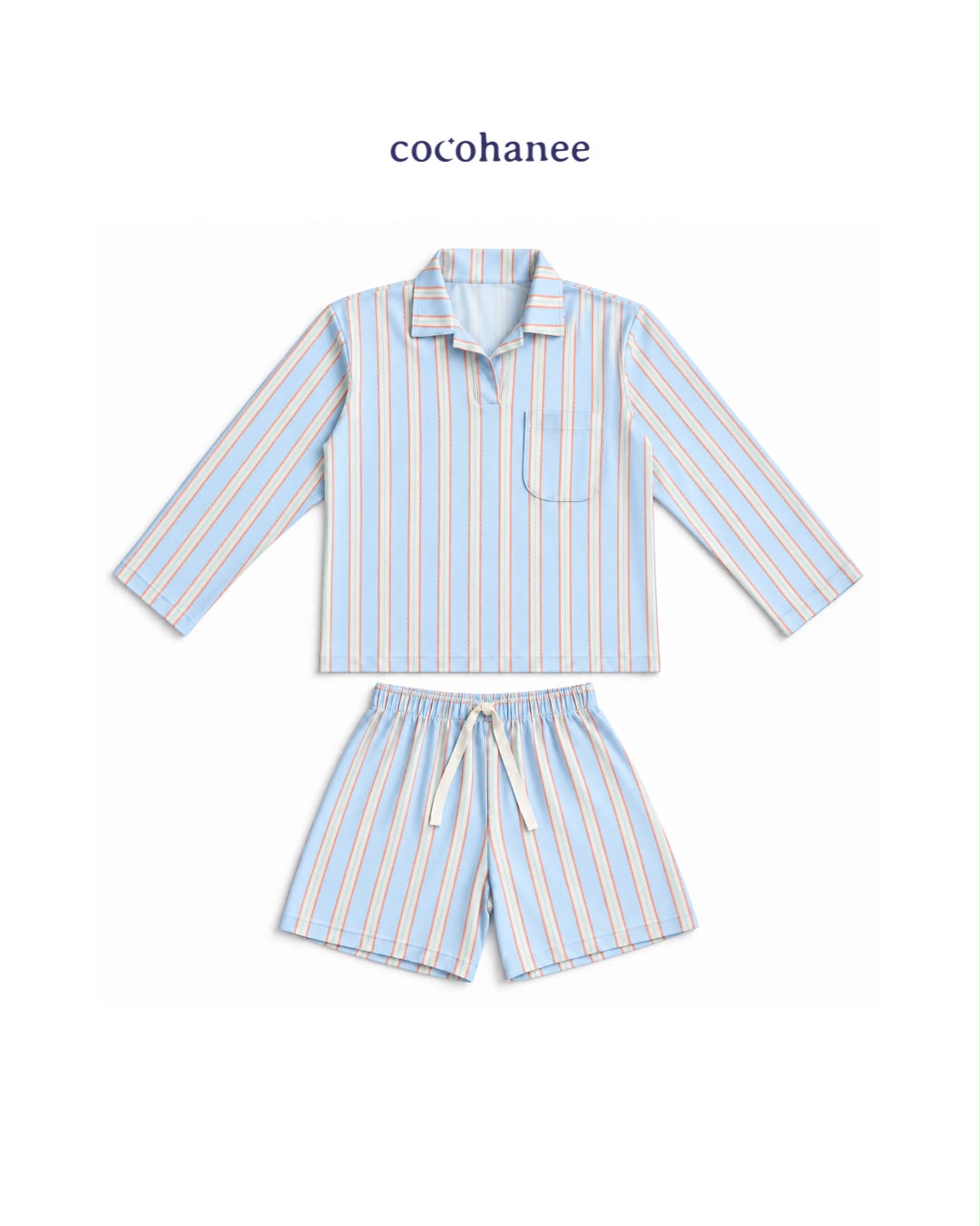 Cocohanee Classic Summer Vibe - Lune Oversize Chill Pajamas Coastal Play