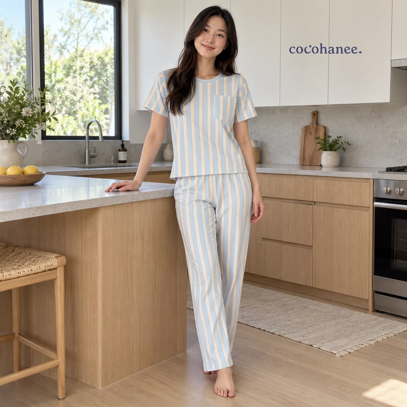 Cocohanee Classic Summer Vibe - Lune Cozy Pajamas Coastal Play