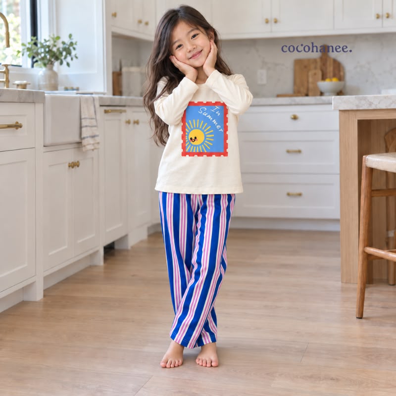 Cocohanee Classic Summer Vibe - Long Pajamas Summer Stamp