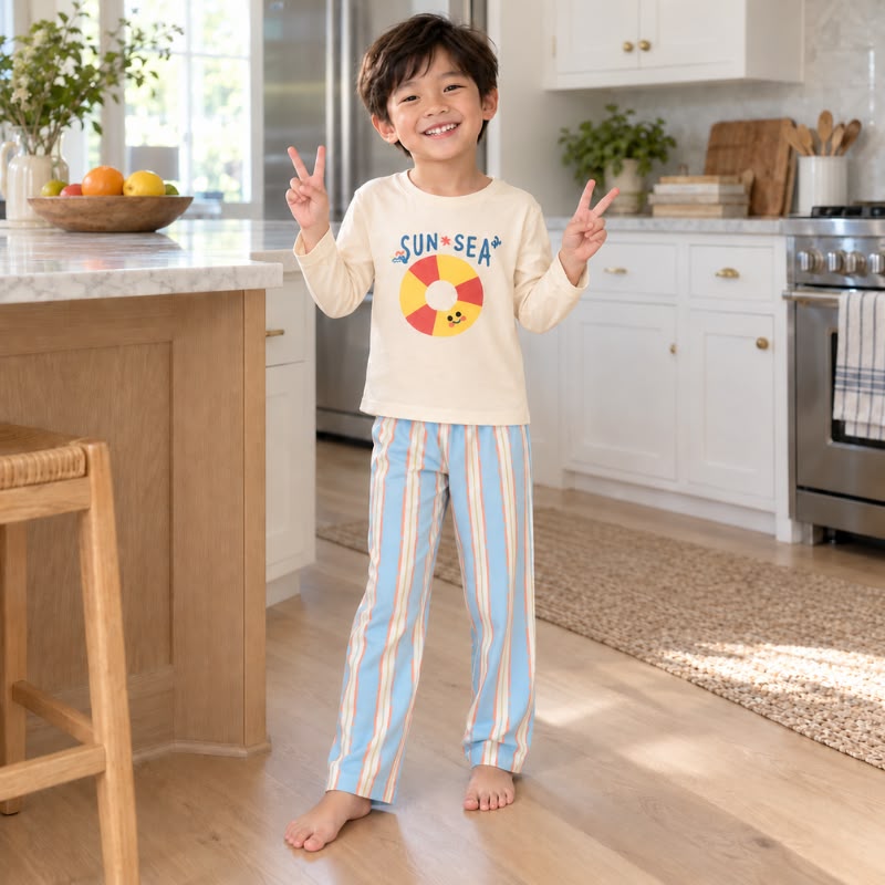 Cocohanee Classic Summer Vibe - Long Pajamas Sunny Splash