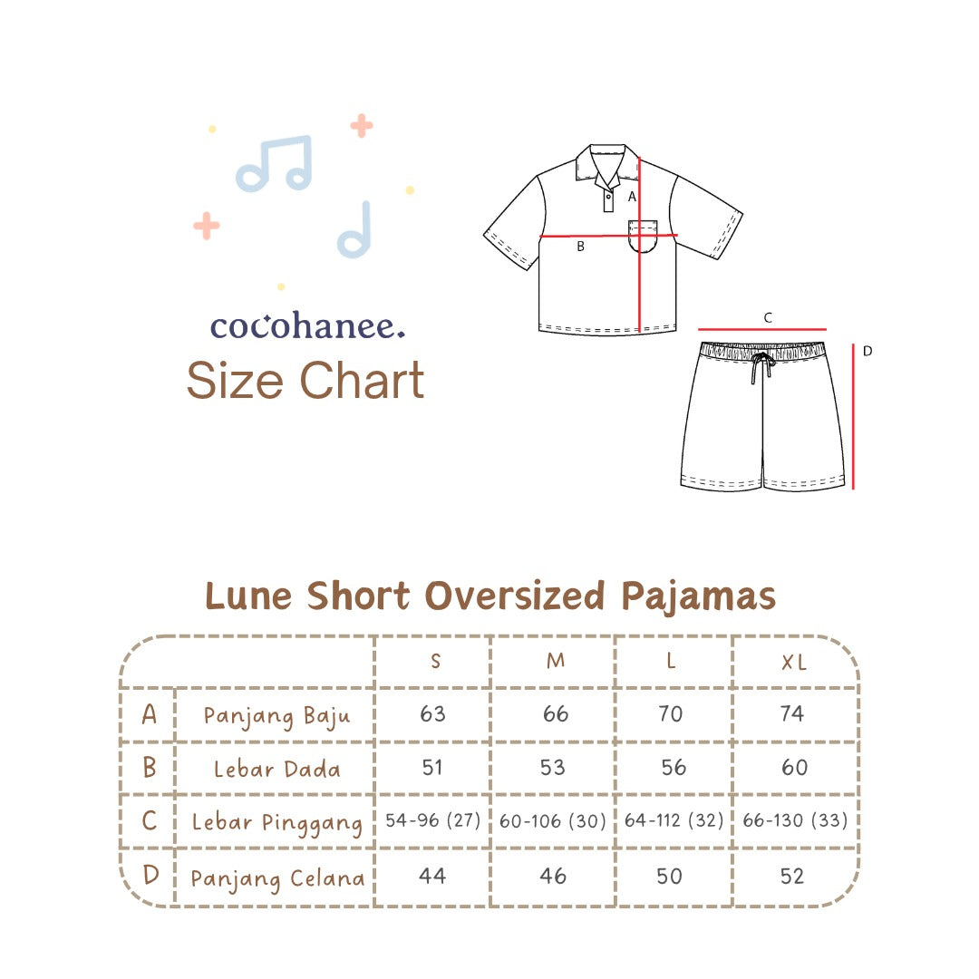 Cocohanee Classic Summer Vibe - Lune Oversize Short Pajamas Candy