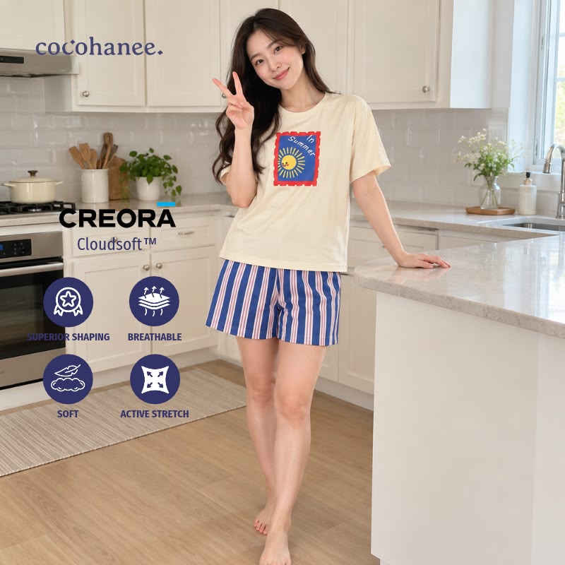 Cocohanee Classic Summer Vibe - Lune Short Pajamas Summer Stamp