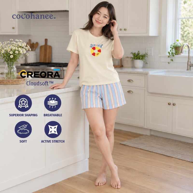 Cocohanee Classic Summer Vibe - Lune Short Pajamas Sunny Splash