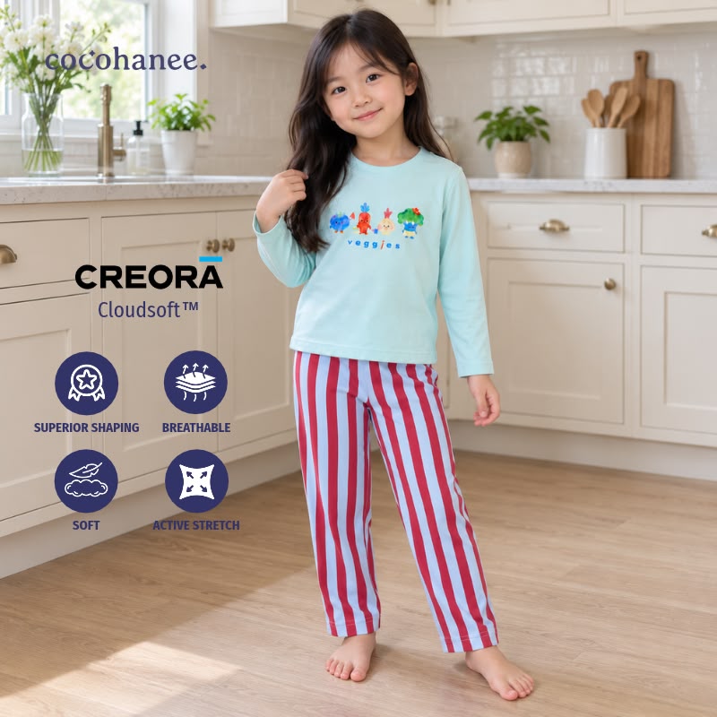 Cocohanee Classic Summer Vibe - Long Pajamas Fun Veggies