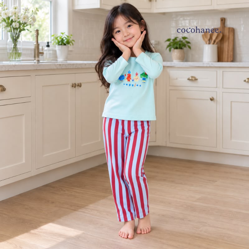 Cocohanee Classic Summer Vibe - Long Pajamas Fun Veggies