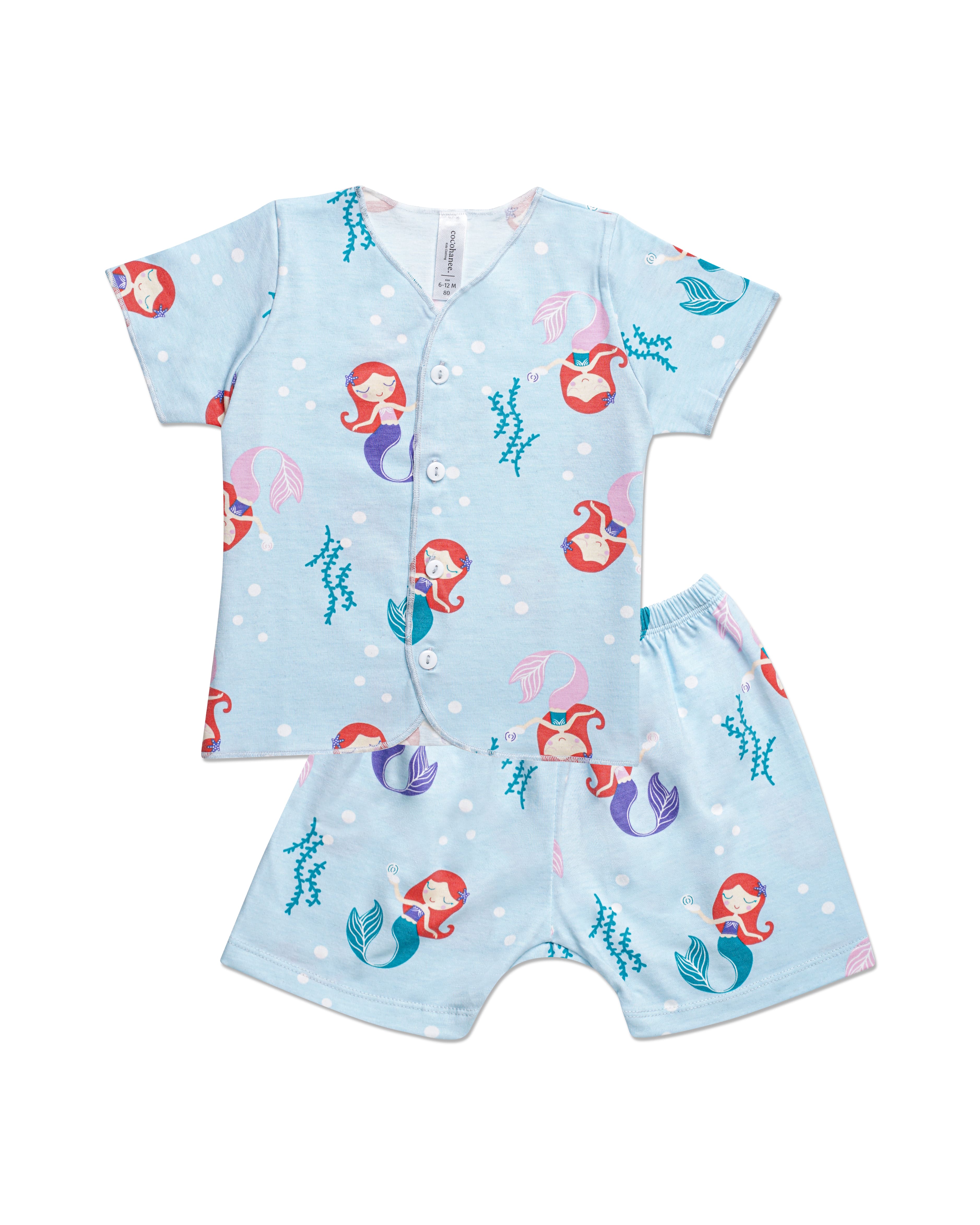 Cocohanee - Mermaid World - Baby Short Button Down Pajamas - Piyama Bayi dengan Kancing Depan