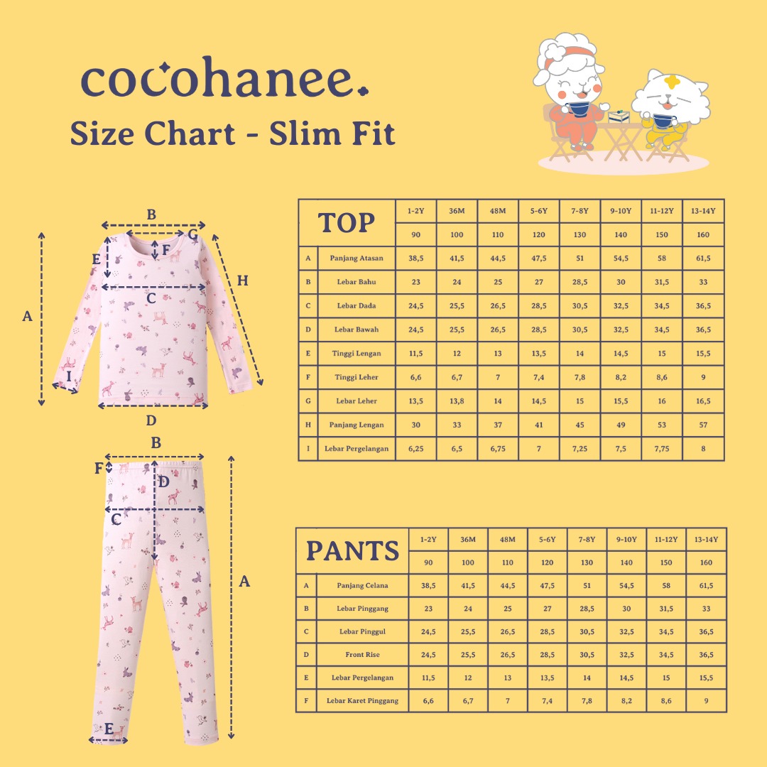 Cocohanee Baju Tidur Anak Perempuan Cherry Pops 4-12 Tahun