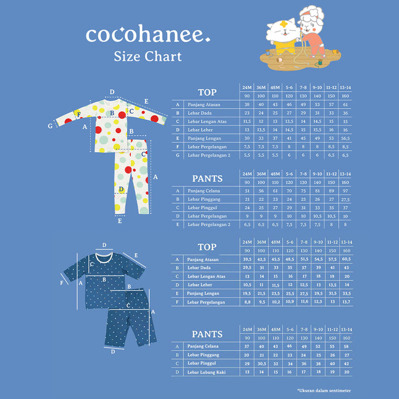Cocohanee Baju Tidur Anak Perempuan Princess Wonderland 1-8 Tahun