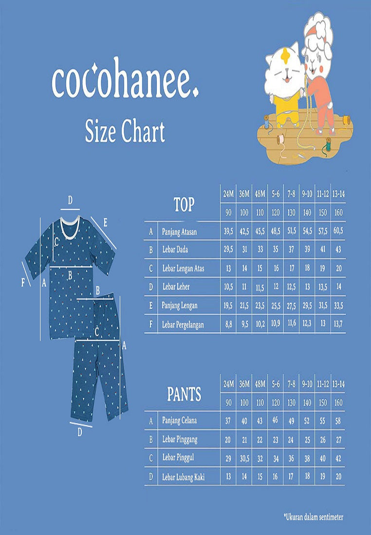 Cocohanee Baju Tidur Anak Unisex Bananamoji 1-14 Tahun