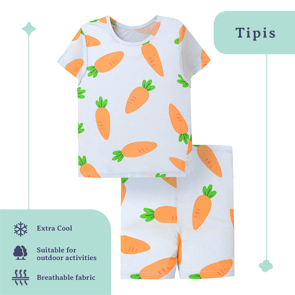 Cocohanee Baju Tidur Anak Laki-laki Carrot In Blue 1-14 Tahun